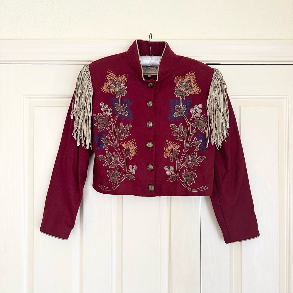 Double D Ranch wear Embroidered Fringe Jacket